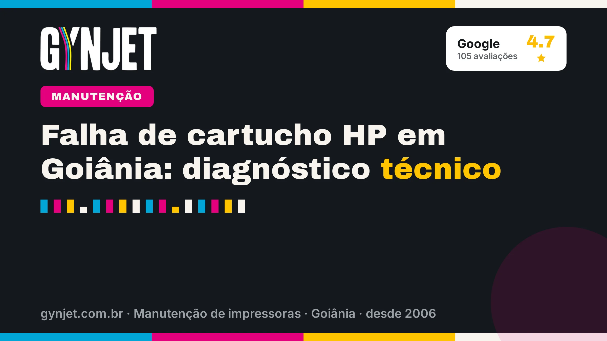 Falha de cartucho HP em Goiânia: diagnóstico técnico