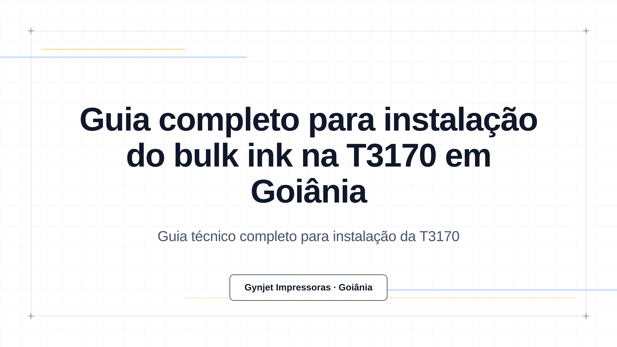 Guia completo para instalação do bulk ink na T3170 em Goiânia