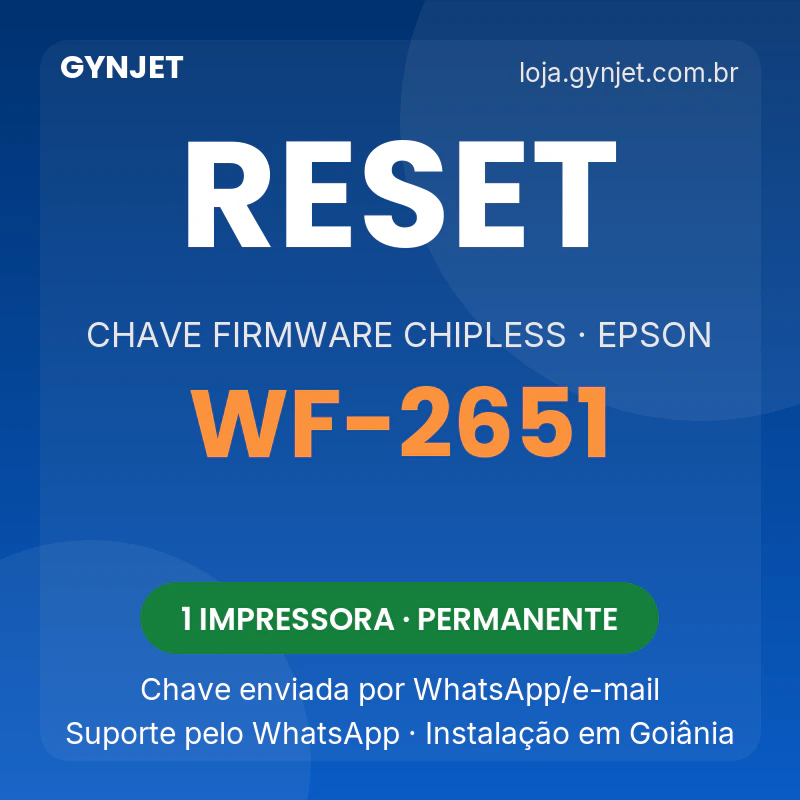 Reset Epson WF-2651 chave firmware ChipLess — GYNJET