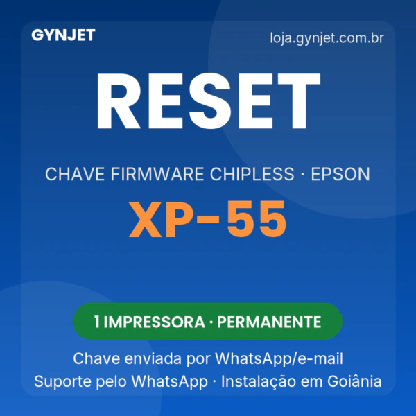 Reset Epson XP-55 chave firmware ChipLess — GYNJET