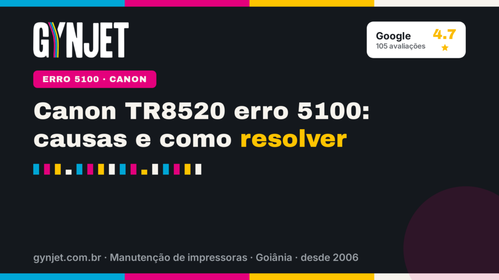 Canon TR8520 erro 5100: causas e como resolver