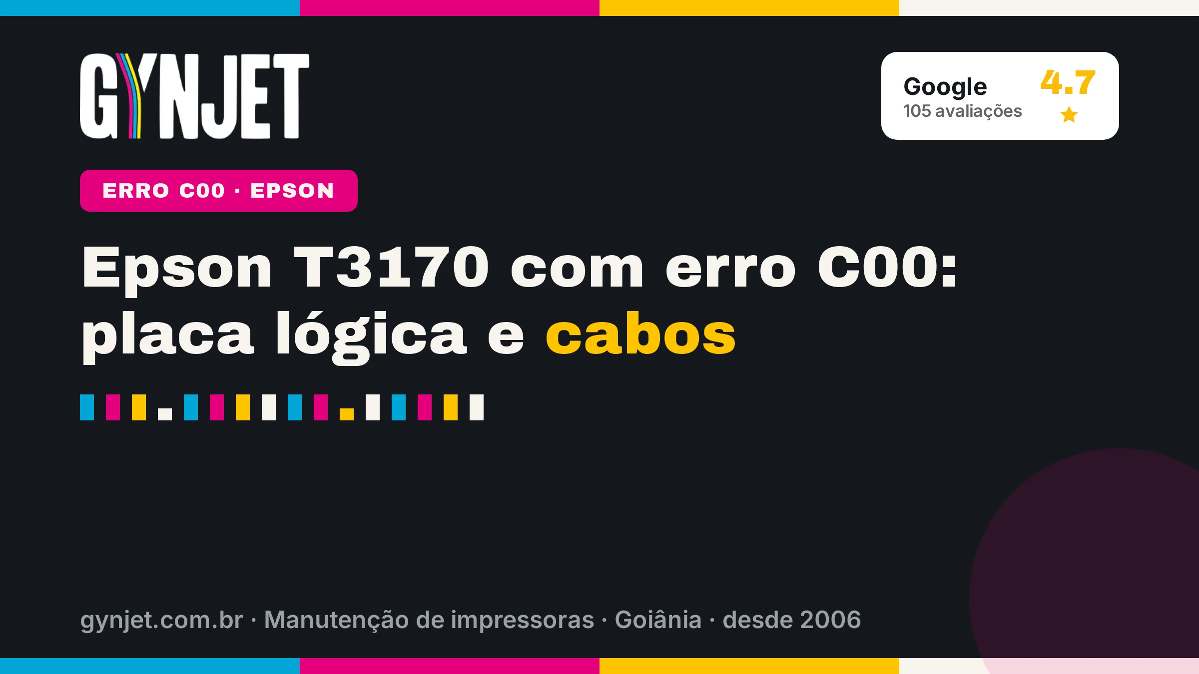 Epson T3170 com erro C00: placa lógica e cabos