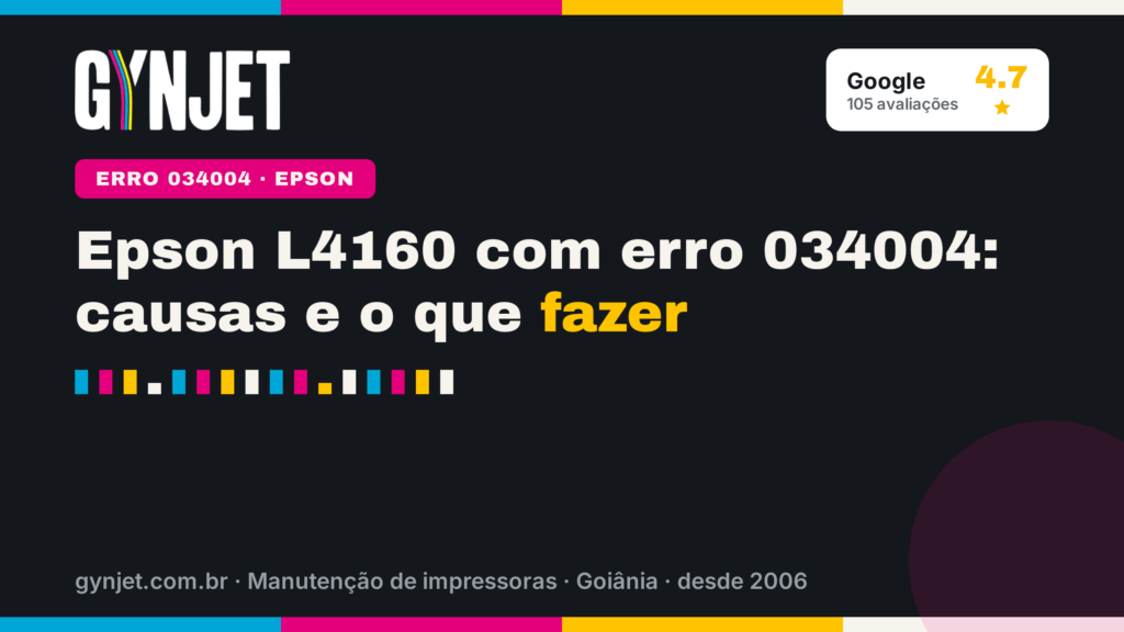 Epson L4160 com erro 034004: causas e o que fazer