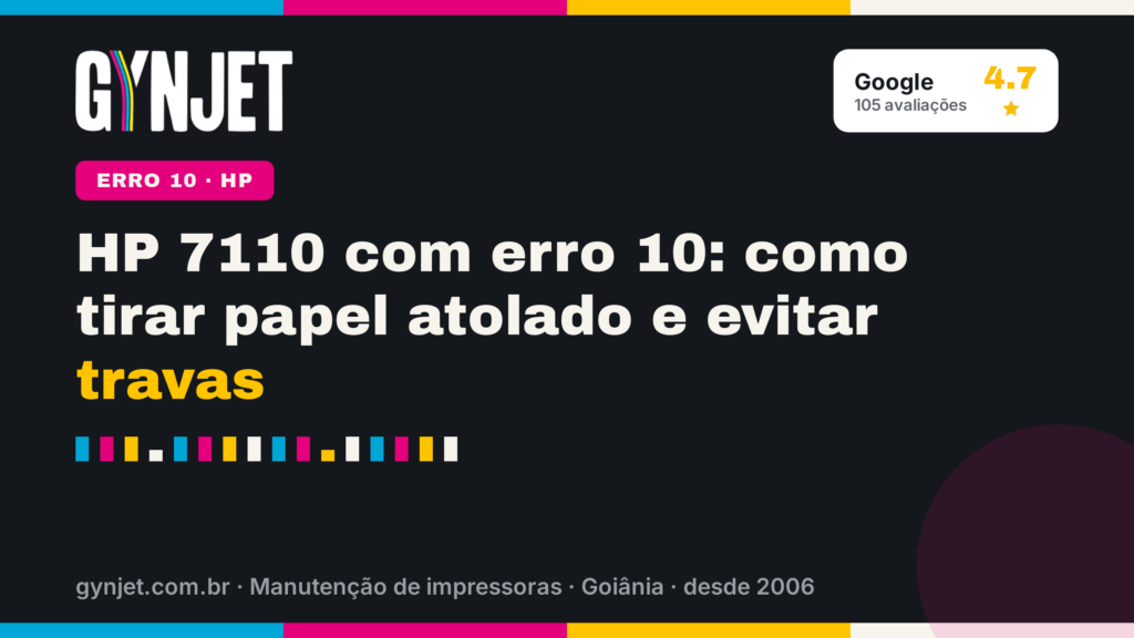 HP 7110 com erro 10: como tirar papel atolado e evitar travas