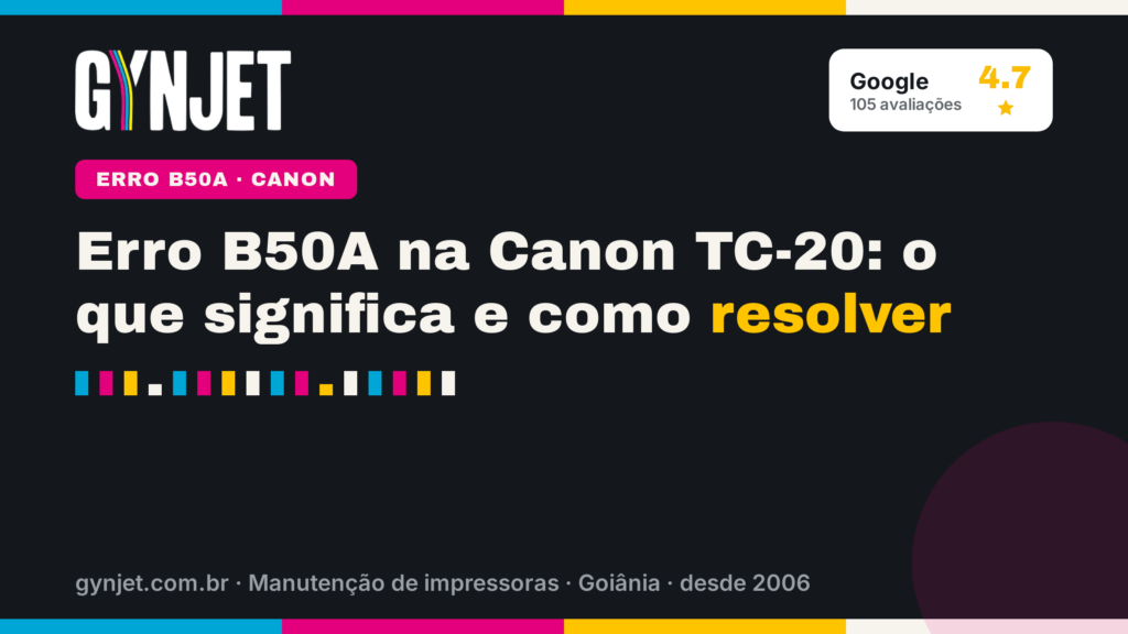 Erro B50A na Canon TC-20: o que significa e como resolver