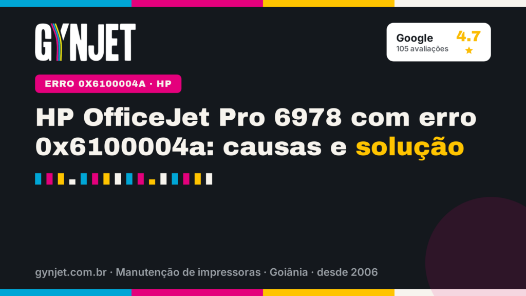 HP OfficeJet Pro 6978 com erro 0x6100004a: causas e solução