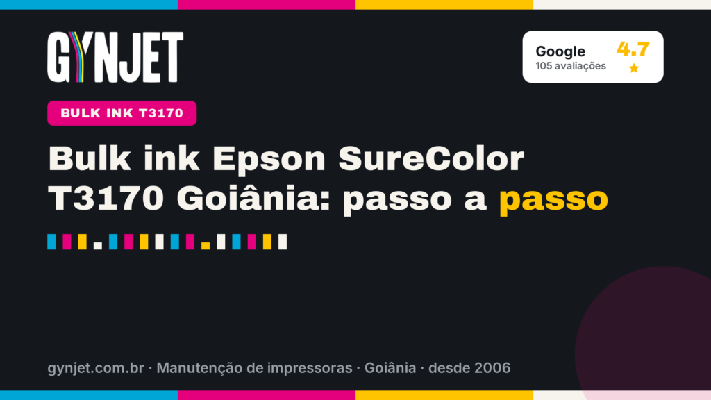 Bulk ink Epson SureColor T3170 Goiânia: passo a passo
