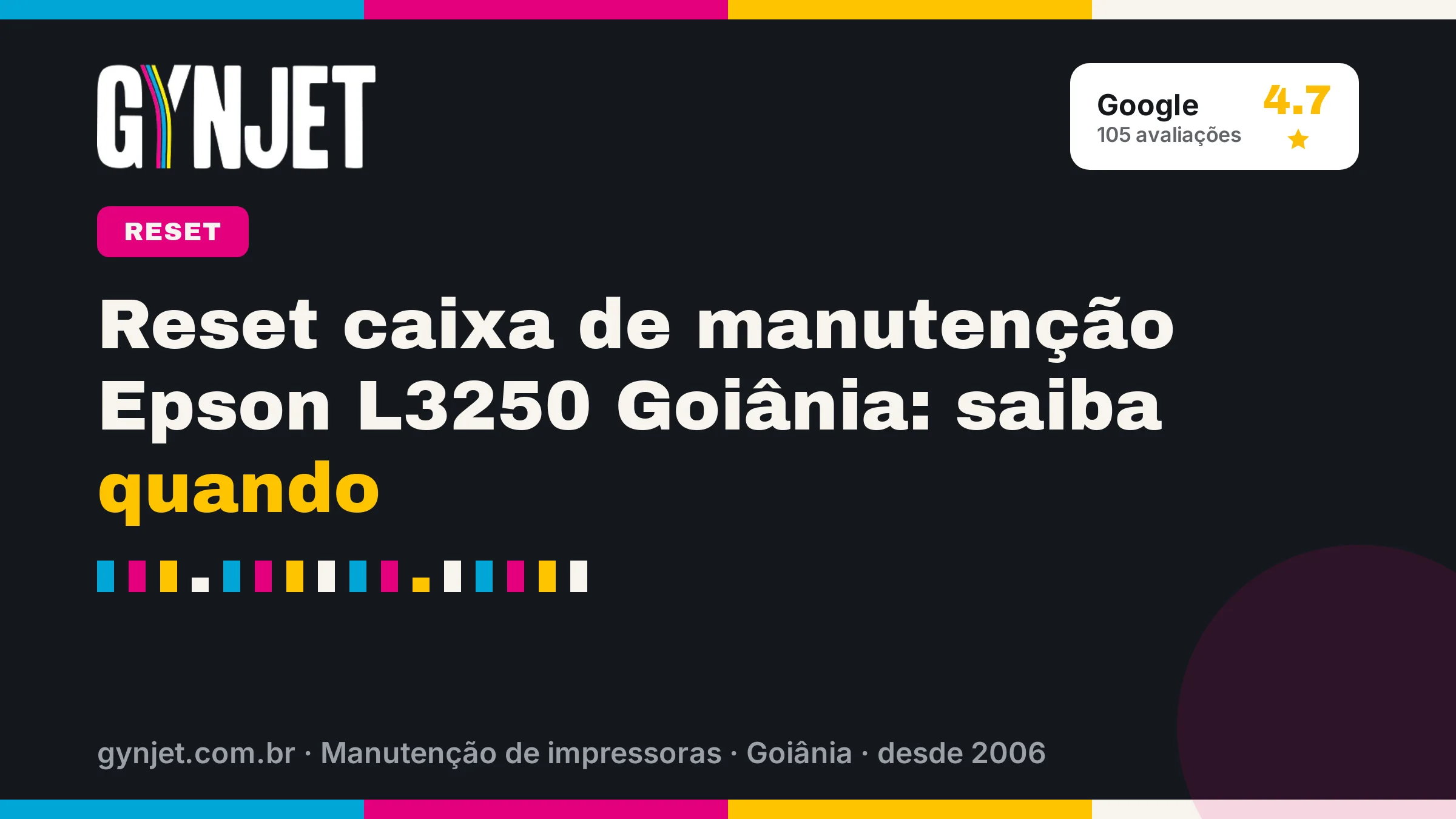 Reset caixa de manutenção Epson L3250 Goiânia: saiba quando