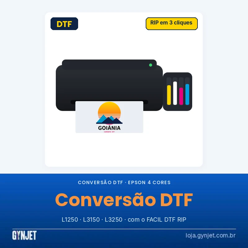 Conversão DTF da Epson L1250, L3150 e L3250 com o FACIL DTF RIP