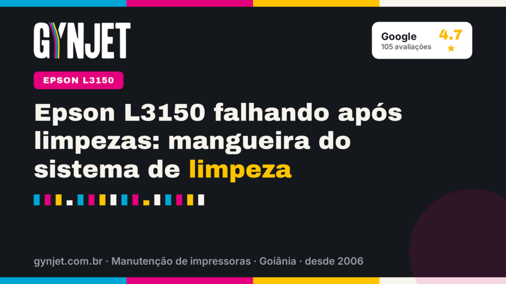 Epson L3150 falhando após limpezas: mangueira do sistema de limpeza