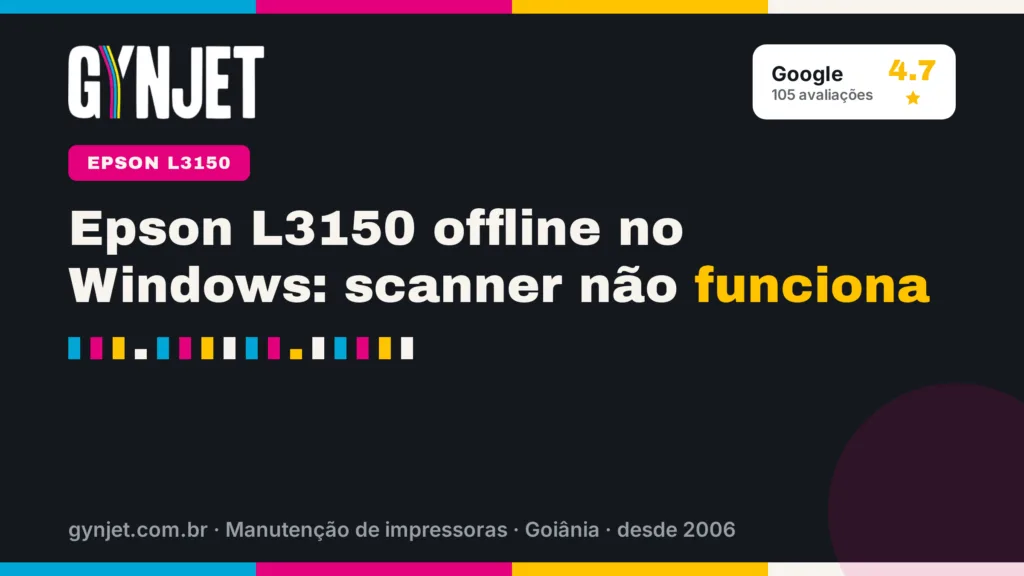 Epson L3150 offline no Windows: scanner não funciona