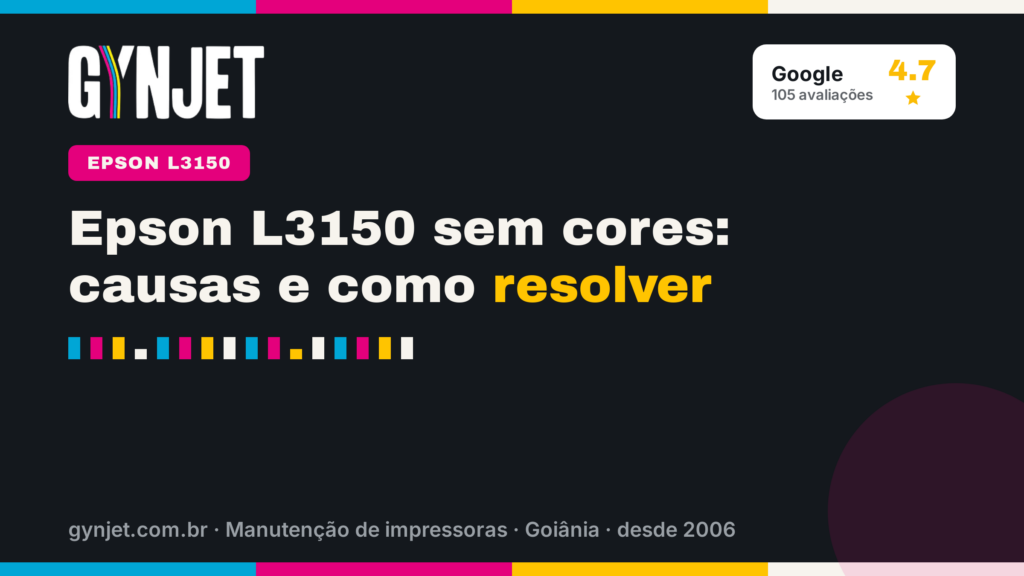 Epson L3150 sem cores: causas e como resolver
