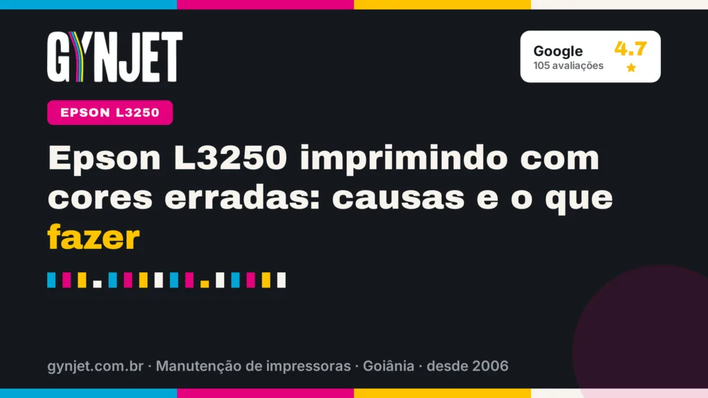 Epson L3250 imprimindo com cores erradas: causas e o que fazer