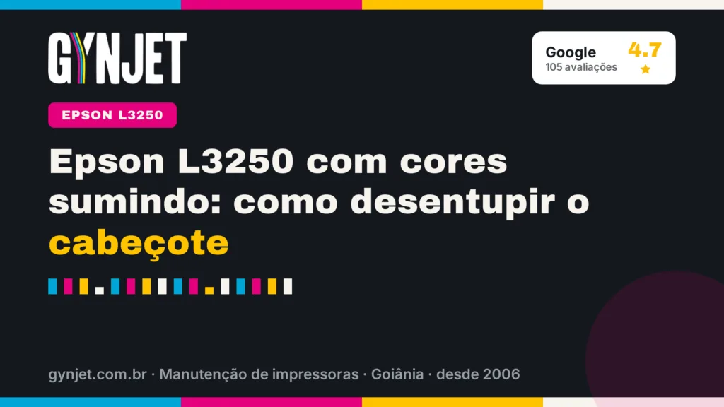 Epson L3250 com cores sumindo: como desentupir o cabeçote