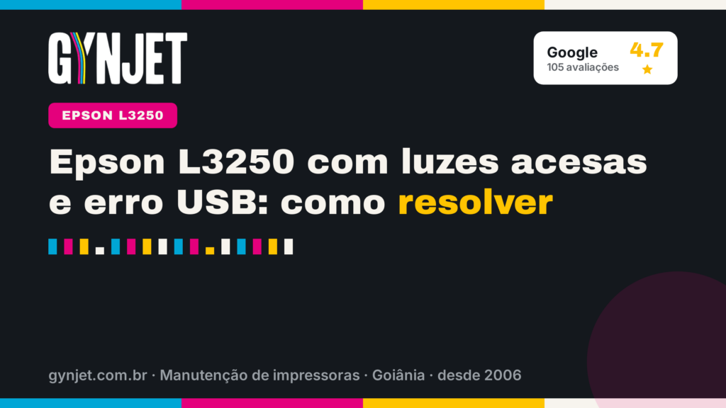 Epson L3250 com luzes acesas e erro USB: como resolver