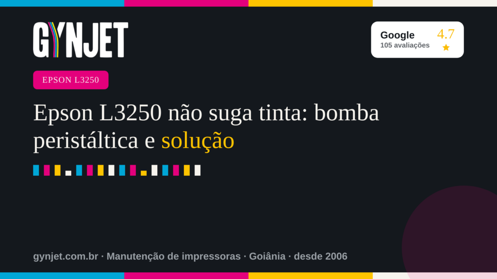 Epson L3250 não suga tinta: bomba peristáltica e solução