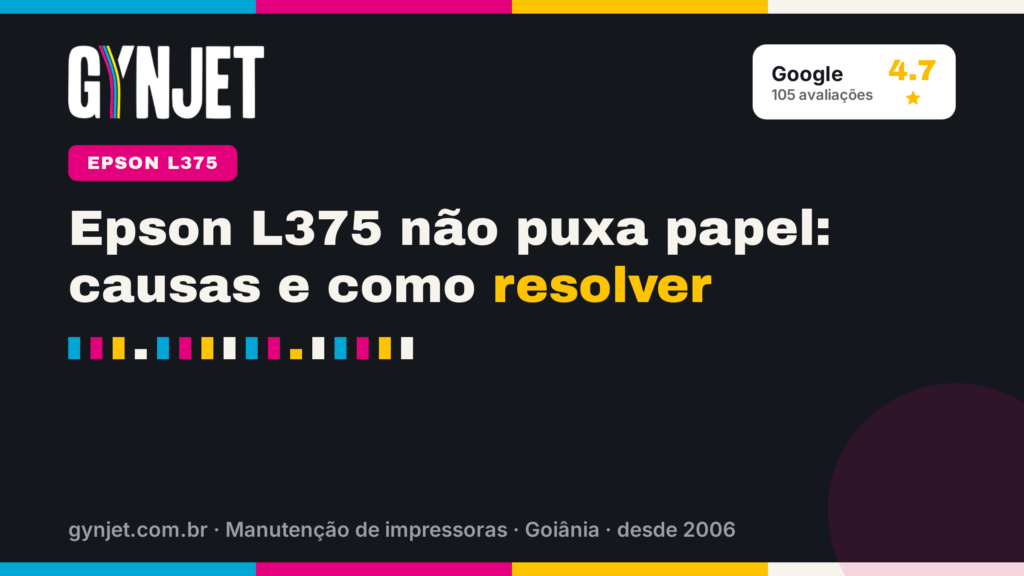 Epson L375 não puxa papel: causas e como resolver
