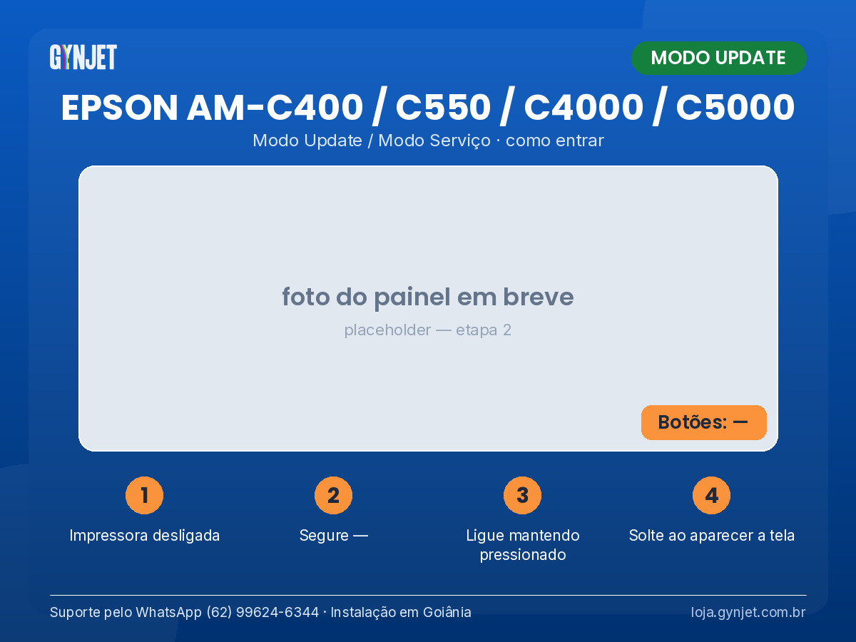Epson AM-C400 / C550 / C4000 / C5000 — como entrar em Modo Update